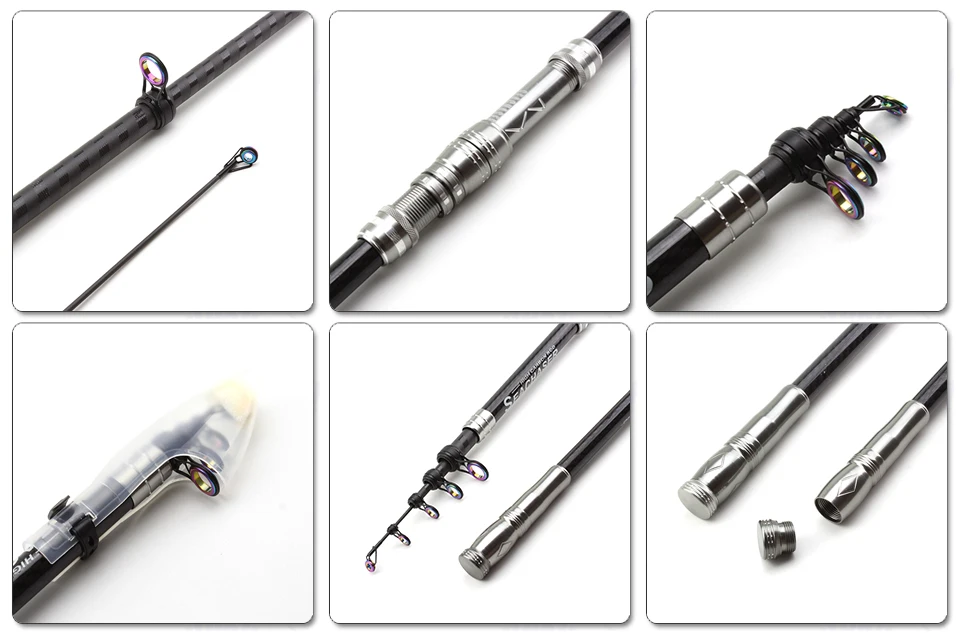 Superhard rock fishing rod 2.1M-3.6M carbon telescopic pole spinning fishing rod hard Lure 30-80g Rod Fishing Tackle