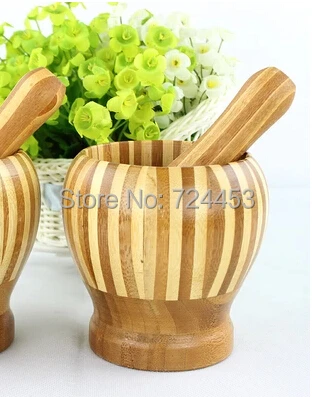 Экологически чистые бамбуковые ступки и пестик кухонные столовые приборы деликатные ступки кухонные инструменты