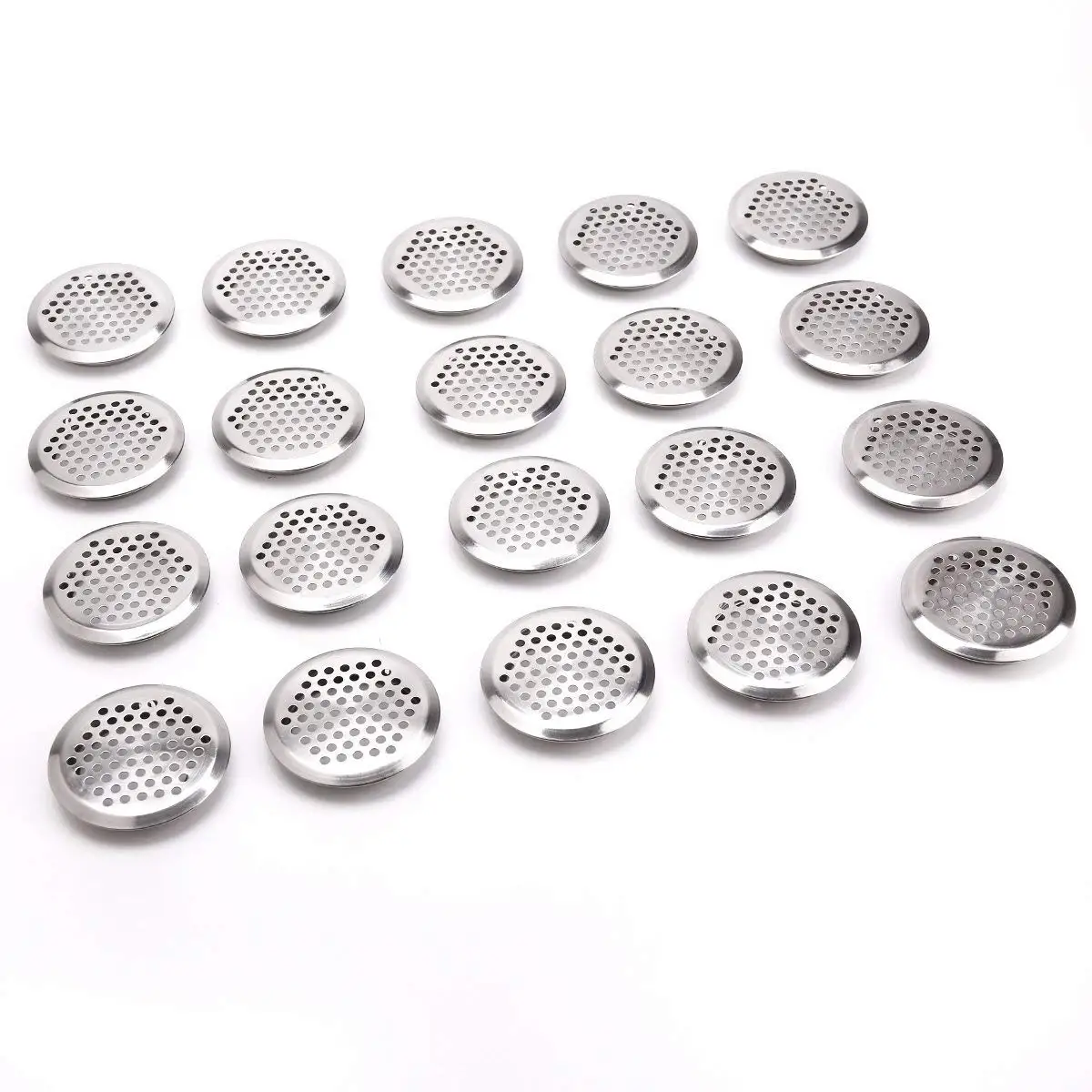 

20 x Aeration Grid Ventilation Circle Lid Venting Hole Ventilation Cover 65mm Stainless Steel Silver