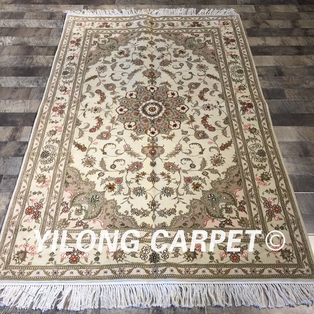 Yilong 4'x6' chinese handmade pale rugs high quality comfortable wool