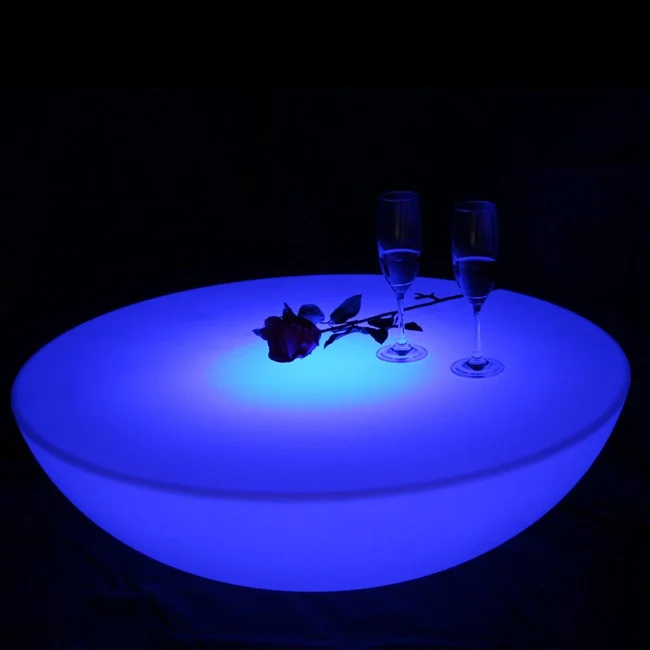 RGB Rechargeable Club Led Illuminated Coffee Table Light Furnitures Factory Offer SK-LF17 (D60*H20cm) 