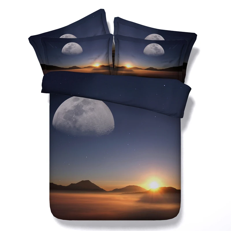 3D Moon and Stars Sunset Comforter Bedding set Queen size duvet cover