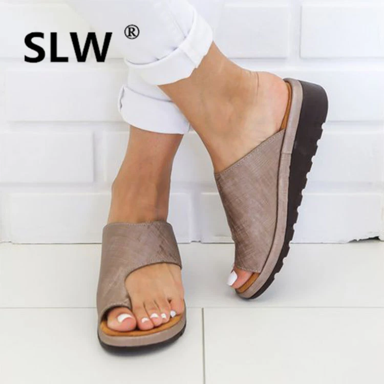 

Bling Bling Slides Big Size Med On A Wedge Slippers Women Summer Women's Shoes 2019 Sliders New Basic Rubber Wedges Fabric PU