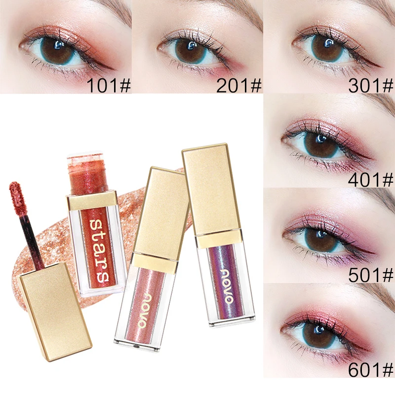 Novo Diamond Liquid Eyeshadow 4.5ml Glitter Blingbling Eye Shadow Starlight Dazzling Color Shine Waterproof Metallic Makeup