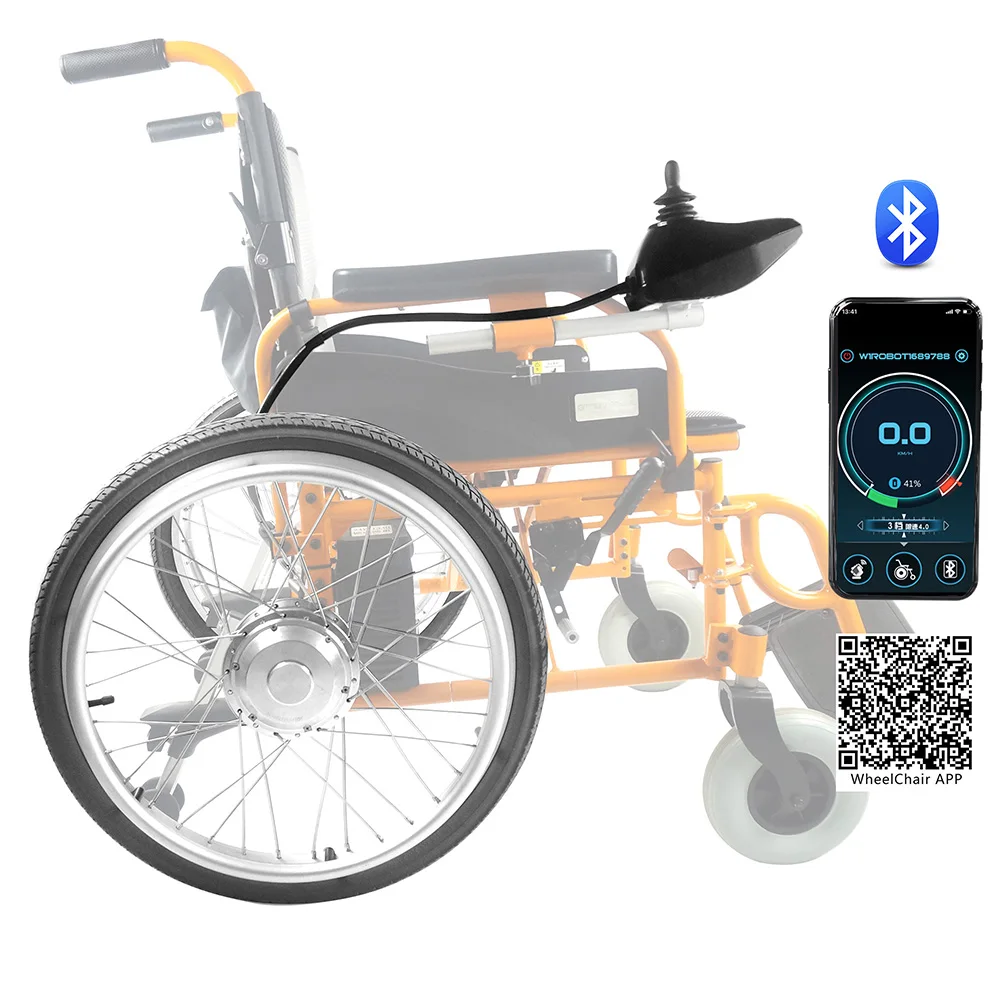 Flash Deal okfeet Electric Wheelchair Conversion Kit No Battery  24V 250W 6km/h Double motors Wheelchair Modification 8