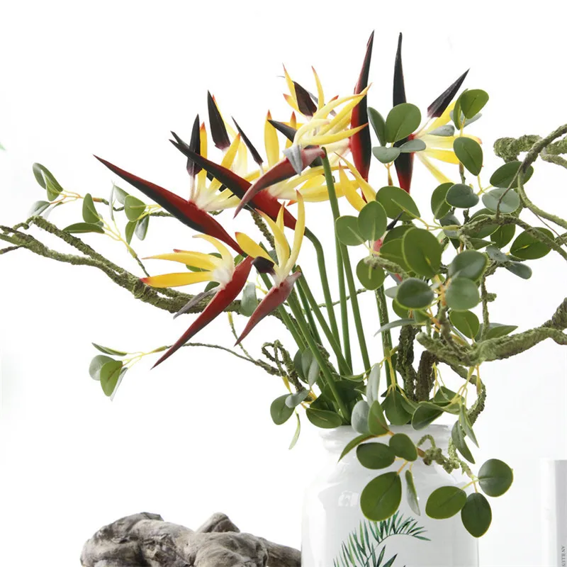 Искусственный цветок райская птица поддельный цветок стрелитция Пластиковые цветы для дома и сада Украшение наружный макет Цветочная композиция
