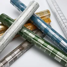 

Mutil-Colors Mosaic 3D Aluminum Foil Wall Self-adhensive Anti Oil Wallpapers for Kitchen High Temperature resistant 45x200cm E3