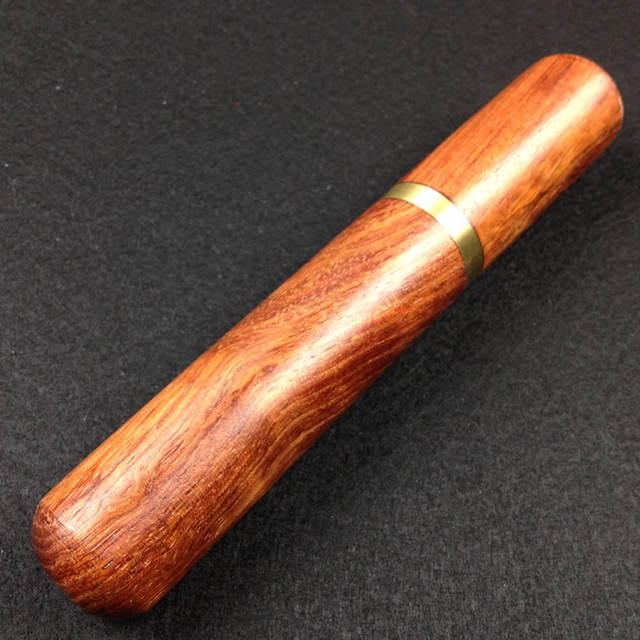 Rosewood & Brass Travel Herb Tube – Discreet Wooden Cigar Case For 1 Cigar | Odor & Moisture Resistant