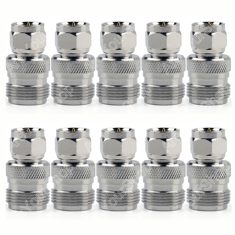 

Areyourshop Sale 10 Pcs Adapter N Female Jack To F TV Plug Male RF Connector Straight Wire Connector