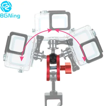 

2-open-hole Butterfly Clip Clamp Arm Tripod Holder Stand Mount Adapter Diving Ball Head Bracket for Gopro yi Sjcam Sports Camera