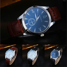 Aço Inoxidável Esporte Militar de Quartzo dos homens de luxo Dial Couro Banda Relógio de Pulso