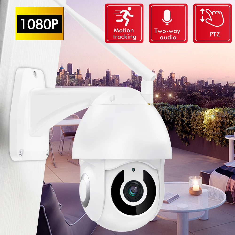 

SDETER 1080P Wireless Outdoor IP Camera WIFI PTZ Speed Dome CCTV Security Camera Motion Alarm IR Two Way Audio Camera Exterior