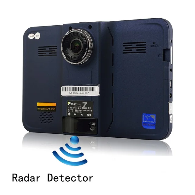 

Car Radar Detector 7 inch GPS Navigation Android 4.42 DVR Camera FHD1080P auto camera 150 degree lens G-Sensor 16GB free map