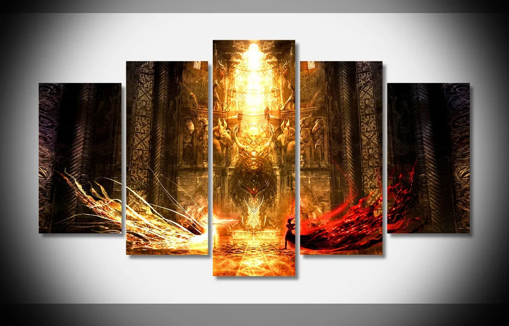 

7363 fire fighting sword fantasy art yin and yang Poster Framed Gallery wrap art print home wall decor Gift wall picture