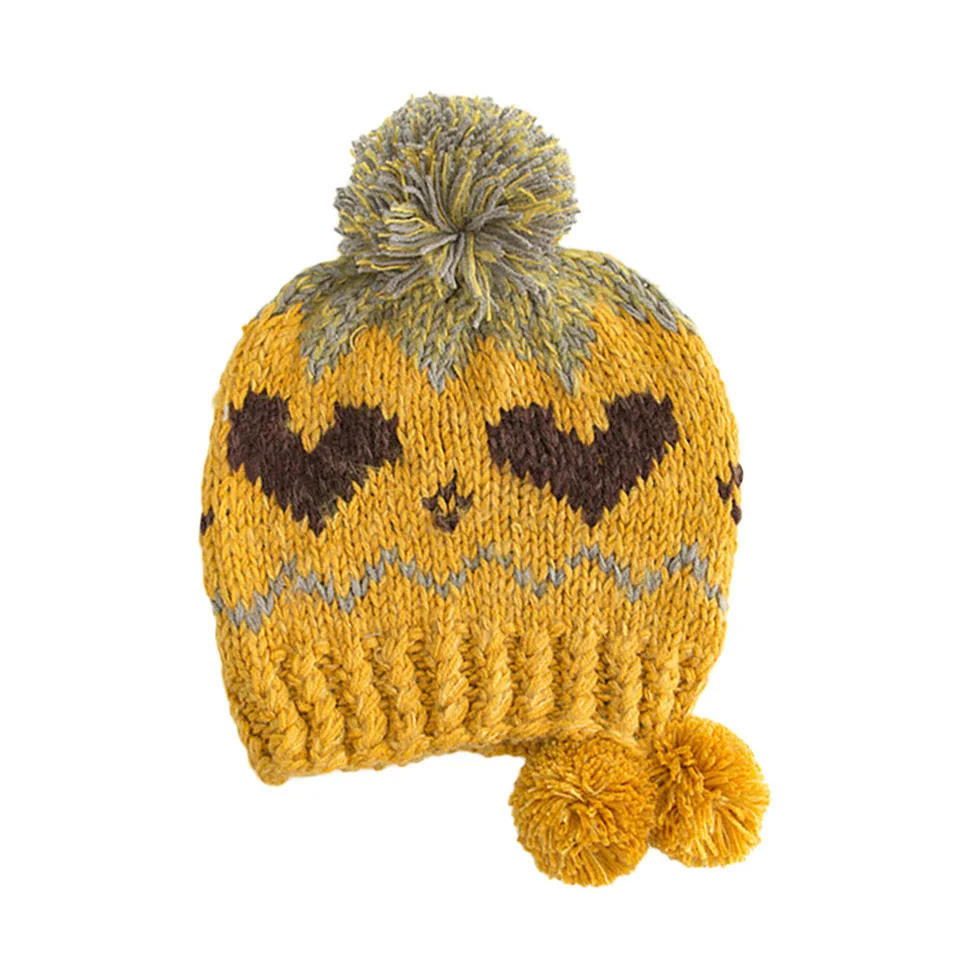 mens brown bobble hat