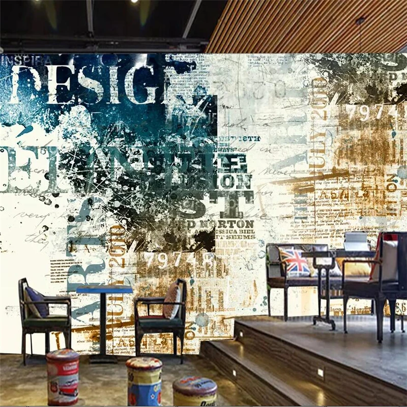 Wellyu papel tapiz personalizado retro, alfabeto inglés, Fondo de TV