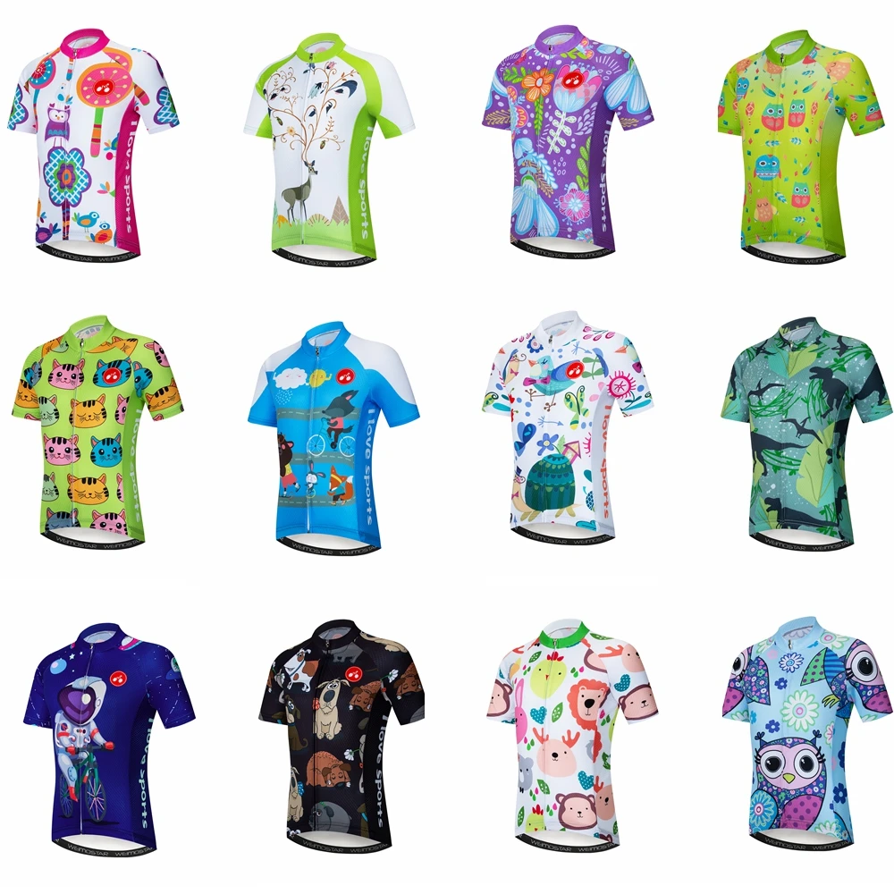 

Children Cycling Jersey Kid Cartoon Bike jersey Summer Short Sleeve Jacket For Boy Girl mtb Ropa Clothing Sportswear Shirt