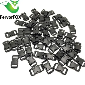 

100 pcs 3/8" Contoured Curved Side Release Plastic Buckle for Paracord Bracelet