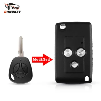 

Dandkey 3 Buttons Modified Flip Folding Replacement Car Blank Key Shell For Lada Priora Kalina Vesta Granta Remote Case Cover
