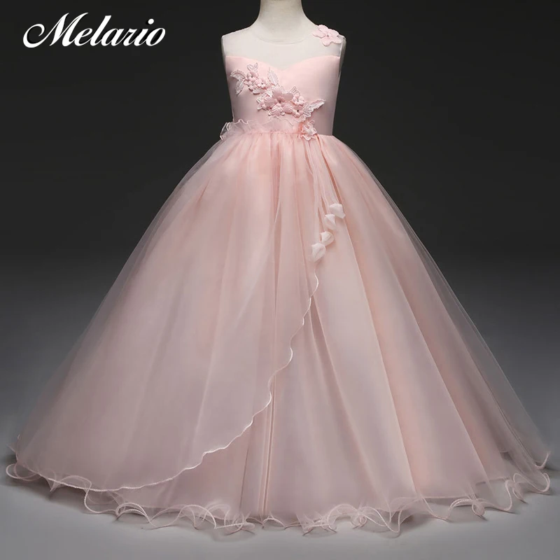Продажа Melario девушки платье 2018 Свадебная вечеринка принцессы на Рождество платье для нарядный костюм для девочки детское Сетчатое вечерние От 8 до 14...