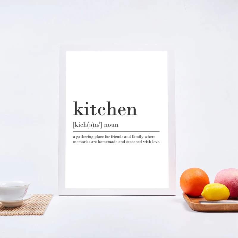 Abstract Kitchen Definition Sign Print Canvas Painting Modern Minimalist Quotes Art Posters Bar Kitchen Room Decor Wall Picture