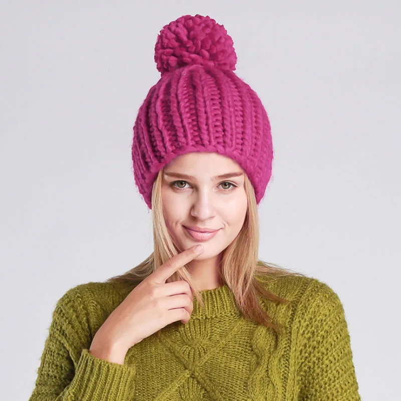 

[AETRENDS] Winter Beanie Girls Hats Women Beanies Pompom Caps with Top Ball Z-3075