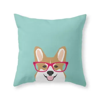 

Glasses Corgi Cute Puppy Welsh Corgi Gifts For Dog Lovers And Pet Owners Love Corgi Puppies Throw Pillow Indoor Cover Pillow Ca