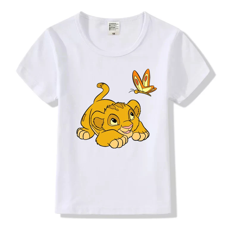 Футболка с принтом льва детская одежда летняя детская футболка с забавным рисунком для мальчиков и девочек HHY515