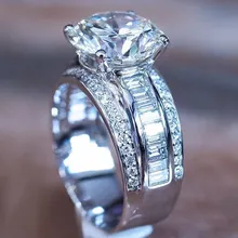 Huitan популярное Лакшери обручальное кольцо с большим кубическим Цирконом Модные ювелирные изделия с кристаллами для женщин предложение подарок для девушки