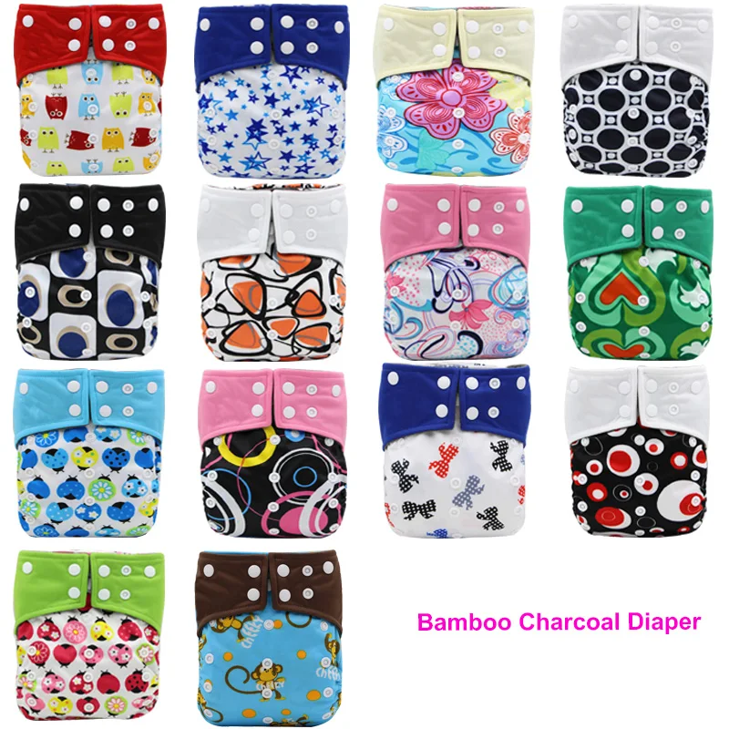 Washable Baby Pocket Nappy Cloth Reusable Diaper BAMBOO CHARCOAL Cover Wrap