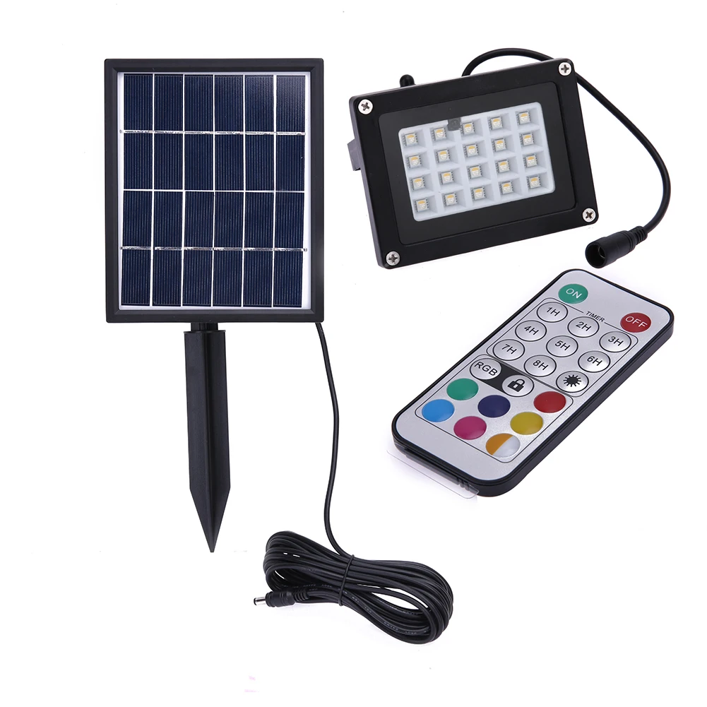 

Solar Power Light Garden Floodlight 20 LEDs RGB 5050LED Garden Security Solar Light Waterproof Garden Lawn Outdoor Panel Lamp