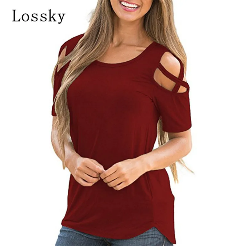

Lossky 2019 New Summer Fashion Women T Shirt Tops Casual Streetwear Short Sleeve Black Blue T Shirt Plus Size Female T Shirt Top