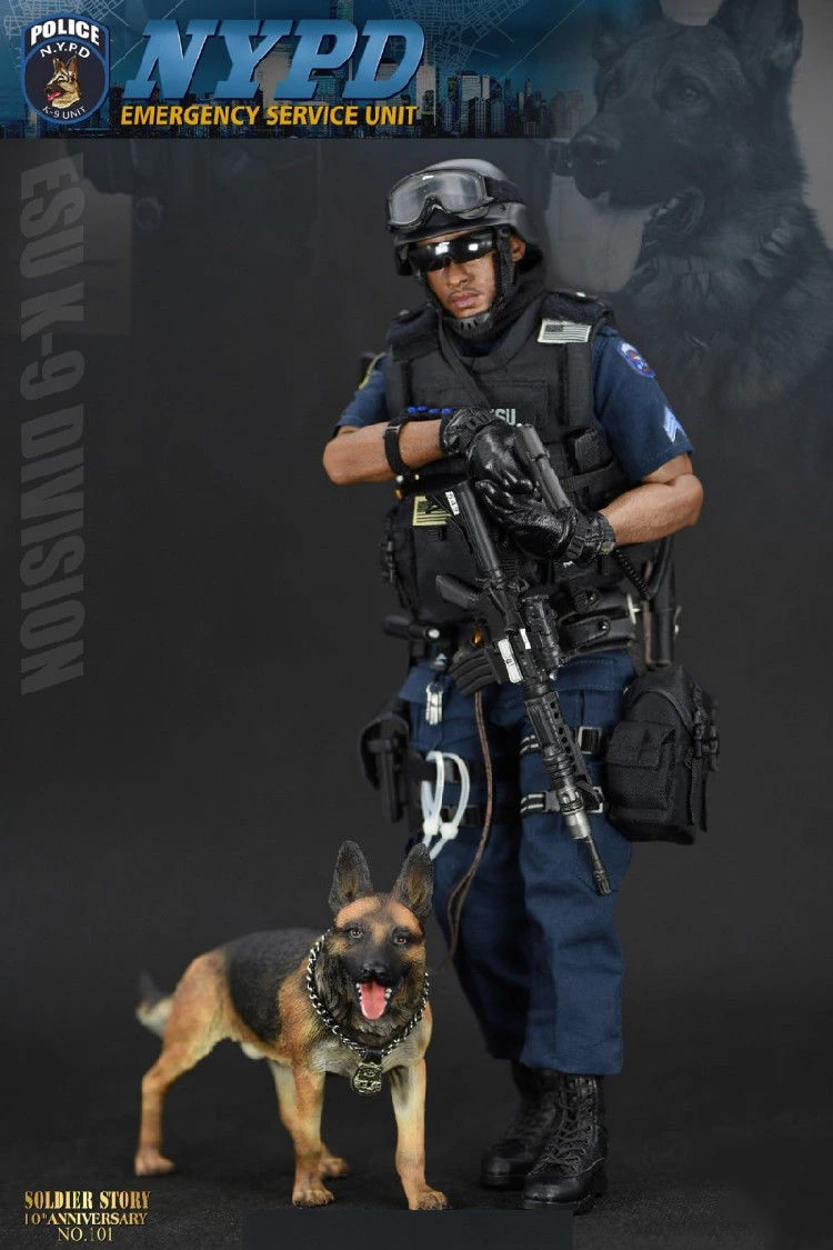 Для коллекции Soldier Story 1/6, NYPD ESU, K-9, Отдел полиции K9, фигурка с полицейской собакой, мужской солдат, фигурка, полный набор