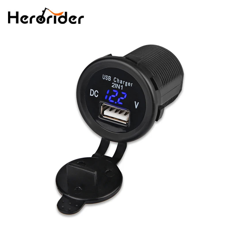

Universal1 Port USB Charger LED Voltage Meter 5V 2.1A Waterproof Car Charger Voltmeter Tester Power Socket Adapter 12V-24V