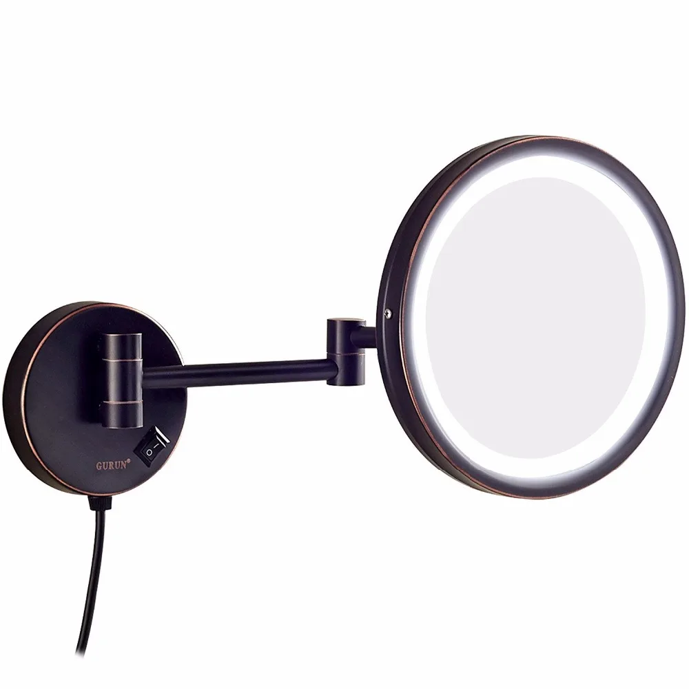 GURUN Hotel Bathroom 10X Magnification Vanity Lighted Makeup Mirror