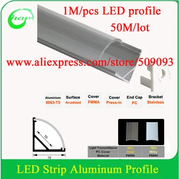 

50M/Lot V Shape 1616 led aluminium profile corner led for 10mm PCB board led bar light