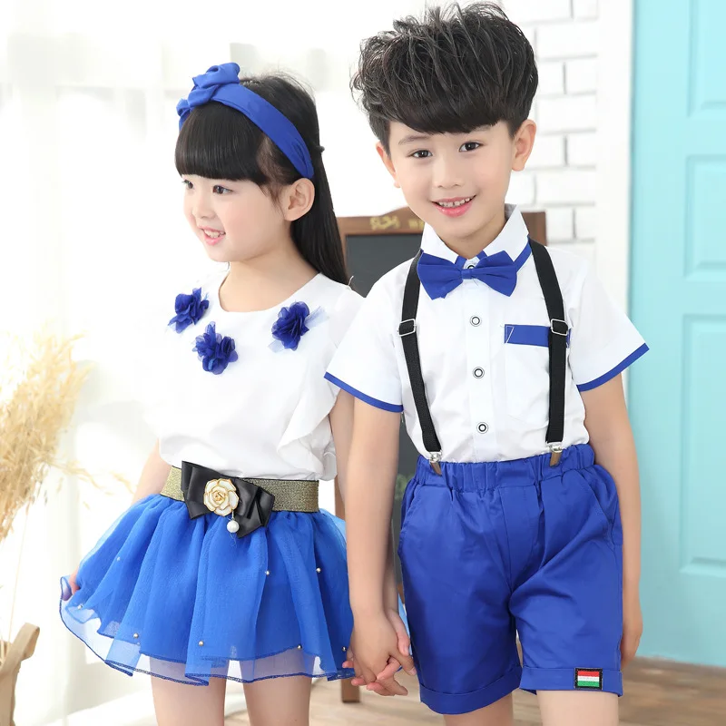 2016 Summer Children's School Uniforms Clothing Set Girls & Boys Performing Clothes Sets