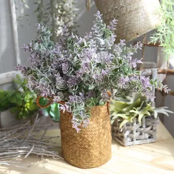 

10PCS Artificial Eucalyptus Leaf Green Plant Branches Flower Money Leaves Decoration for Wedding Office Home Garden Party Decor