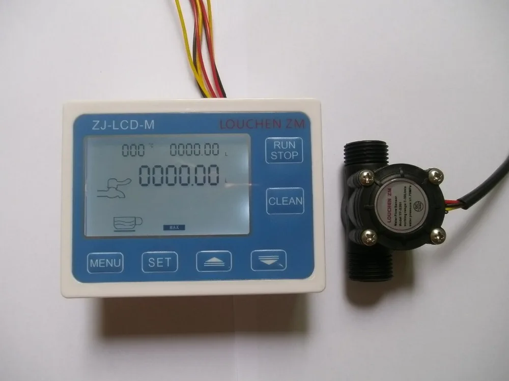 Baratos LOUCHEN ZM YF S201 G1 2 de agua de flujo Sensor de Metro + pantalla LCD Digital cuantitativos Control 1 30L min