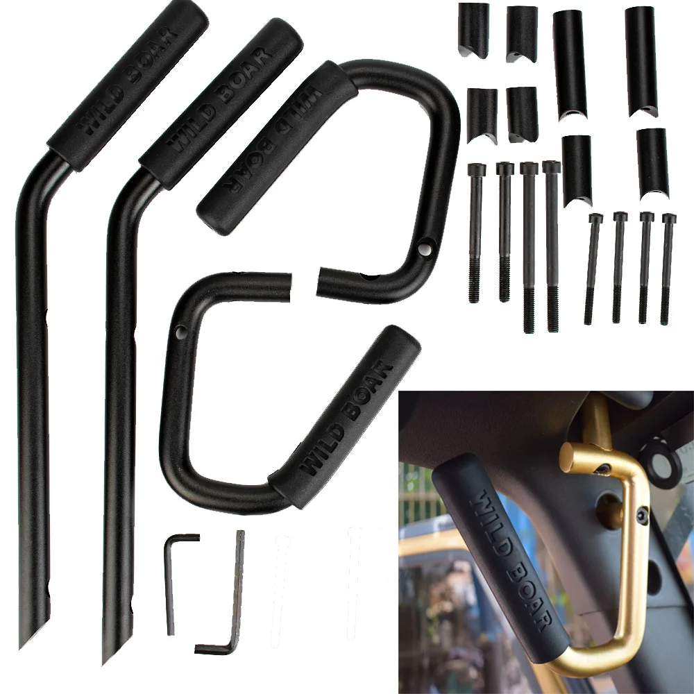 For Jeep Wrangler Rubicon JK 4 Door 2007 2016 Grab Bar Front & Rear