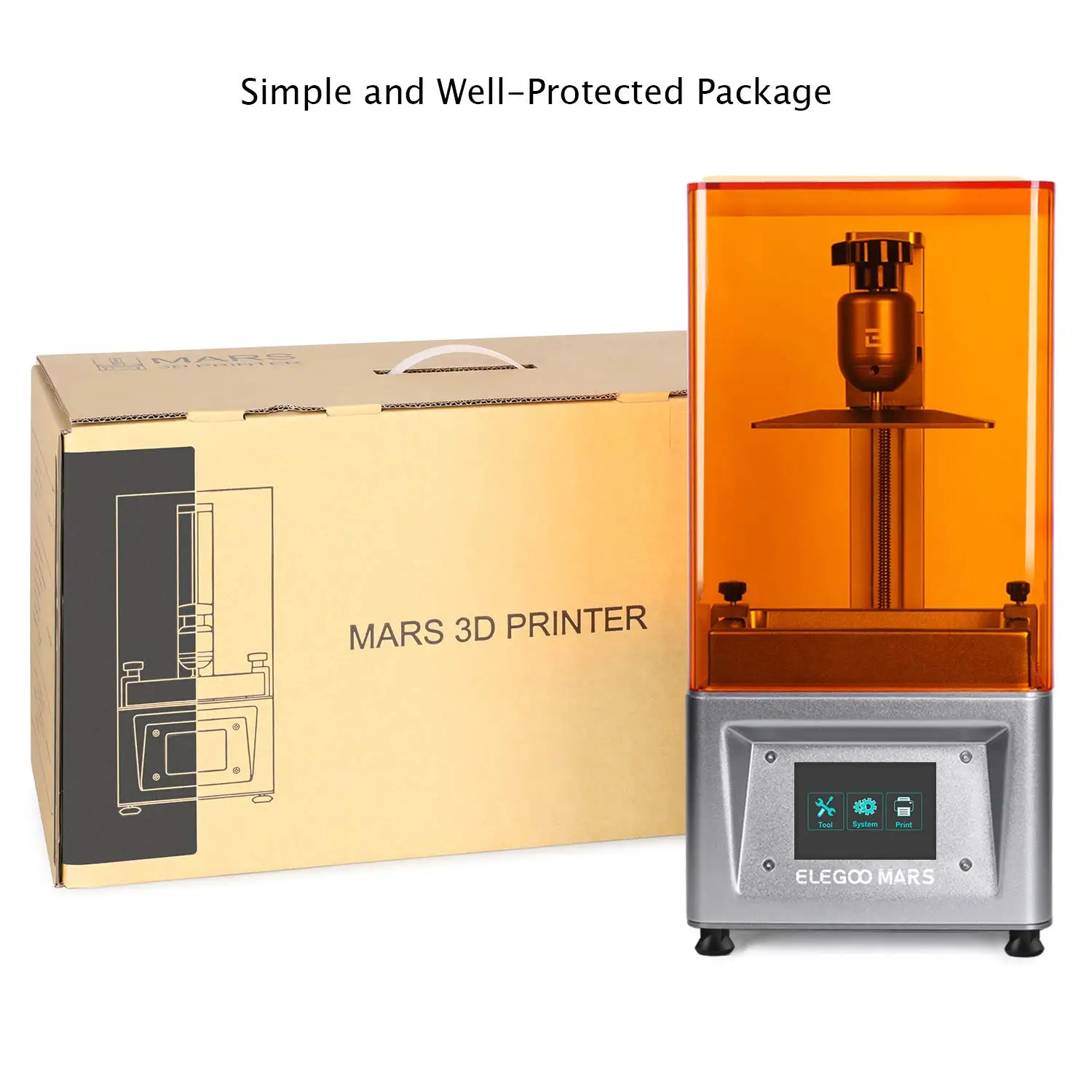 ELEGOO المريخ UV Photocuring LCD 3D طابعة مع 3.5 'الذكية اللمس شاشة ملونة خارج الخط طباعة 4.72\