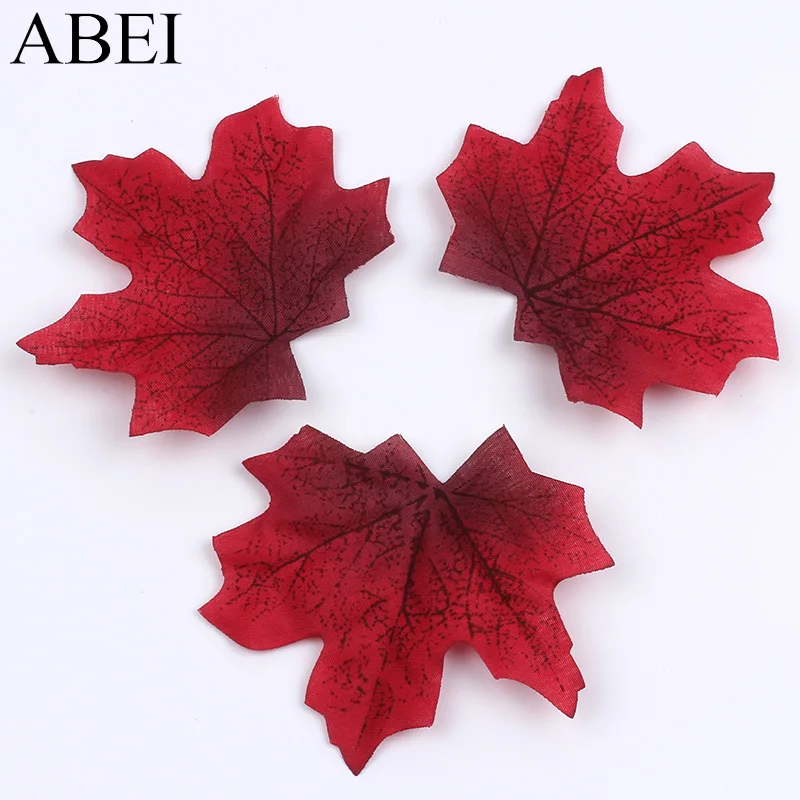 

100pcs/lot Artificial Silk Maple leaf For Party Home Table Decoration Fake Flower Leaves DIY Wreath Garland Accessory