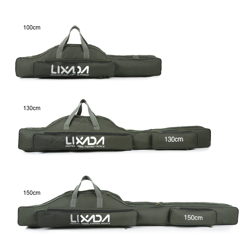 Lixada Portable Folding Fishing Rod Reel Bag Fishing Pole Gear Tool Carry Case Carrier Bag for Fishing Large capacity Travel Bag