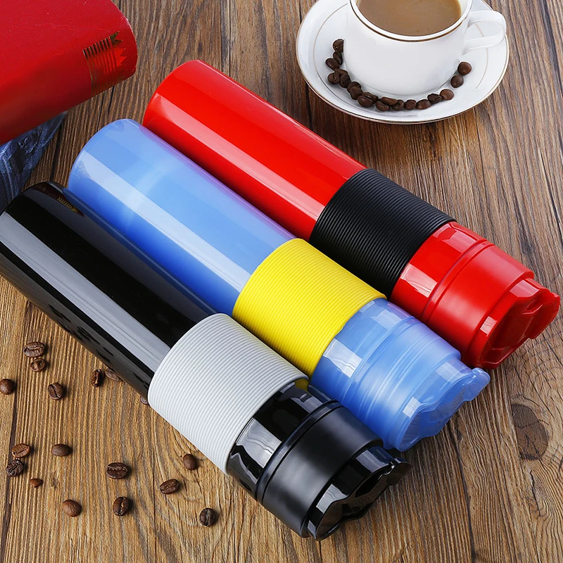Portable French Press Coffe Bottle Plastic Outdoor Vacuum Coffee