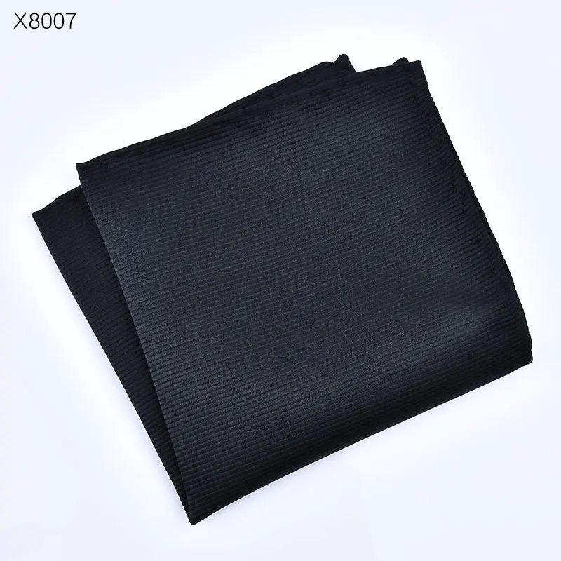 Высокая мода Карманный квадратный сетчатый платок Мужские аксессуары носовой платок из полиэстера однотонное полотенце mouchoir черный белый 22 см* 22 см - Цвет: X8007