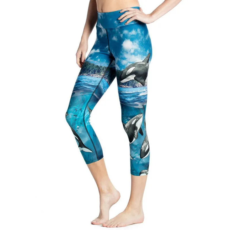 

Capri Pants 2018 New Women's 7 Point Pants Sexy Cute Animals 3D Digital Print Women Fitness Sporting Workout Calf-length Pants