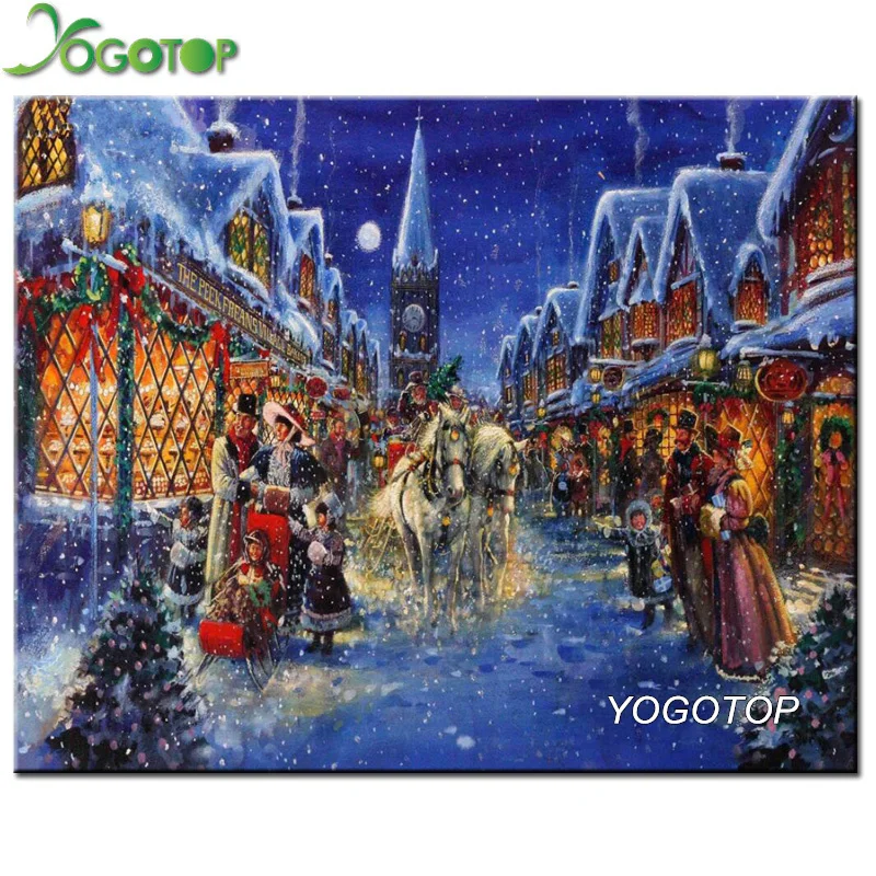 

YOGOTOP Diamond Embroidery DIY Diamond Painting Cross Stitch Kit Christmas snow 5D Needlework Diamond Mosaic Home Decor ZB789