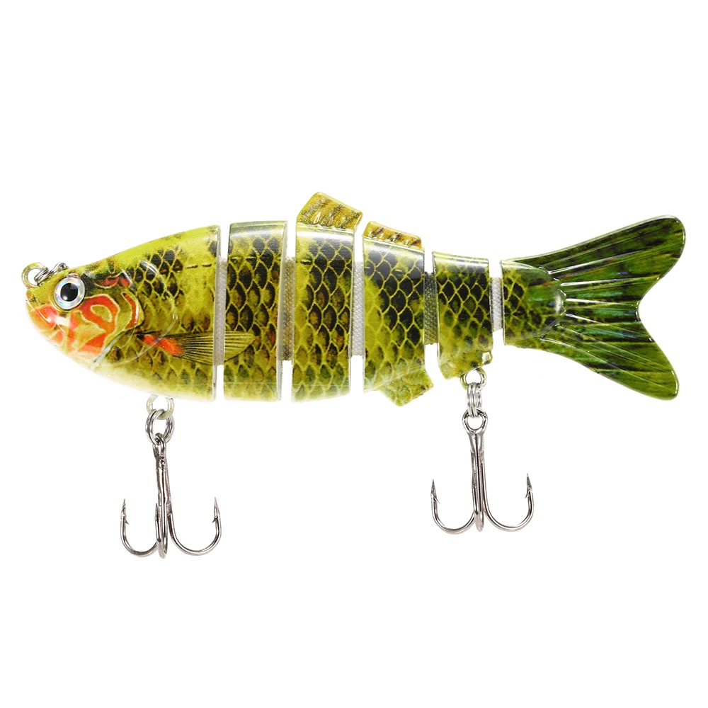 Lixada 10 см/20 г Lifelike 6 шарнирных секций Swimbait рыболовная приманка кренкбейт жесткая приманка с крючком в виде рыбки рыболовные снасти Pesca - Цвет: Цвет: желтый