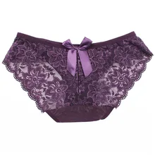 font b Women b font Sexy Lace Briefs Hollow Panty Flowers Bow knot font b