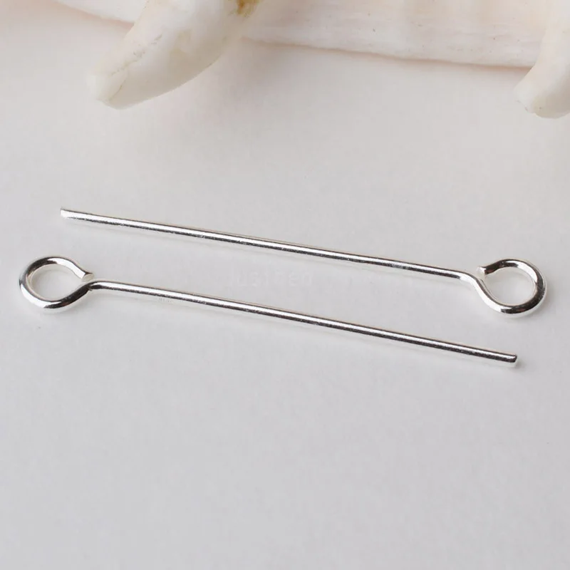

Solid 925 Sterling Silver Eyepins, eye pin, jewelry diy silver components